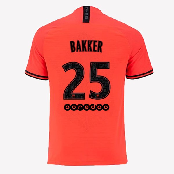 JORDAN Maillot Football Paris Saint Germain NO.25 Bakker Exterieur 2019-20 Orange